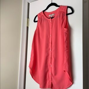 Ann Taylor Loft coral button up tank